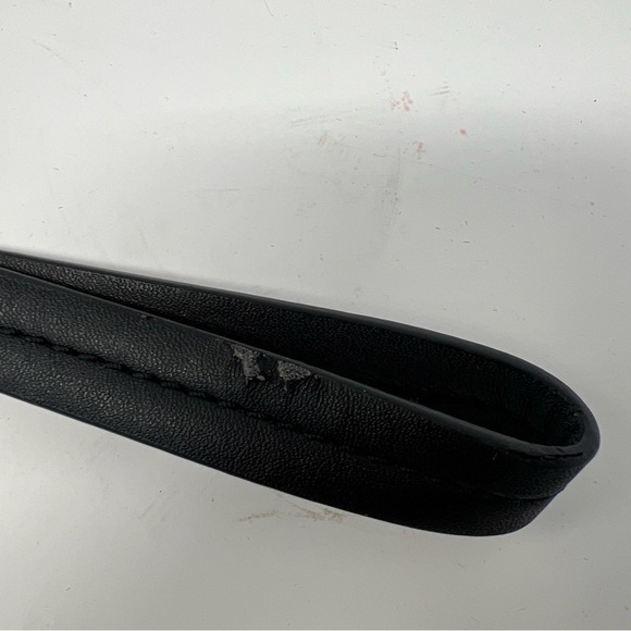 Fossil Leaf Design Coated Canvas Black Clutch/Pouch With Detachable Wristband - Picture 5 of 10